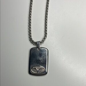 Infiniti Silver Dog Tag Necklace